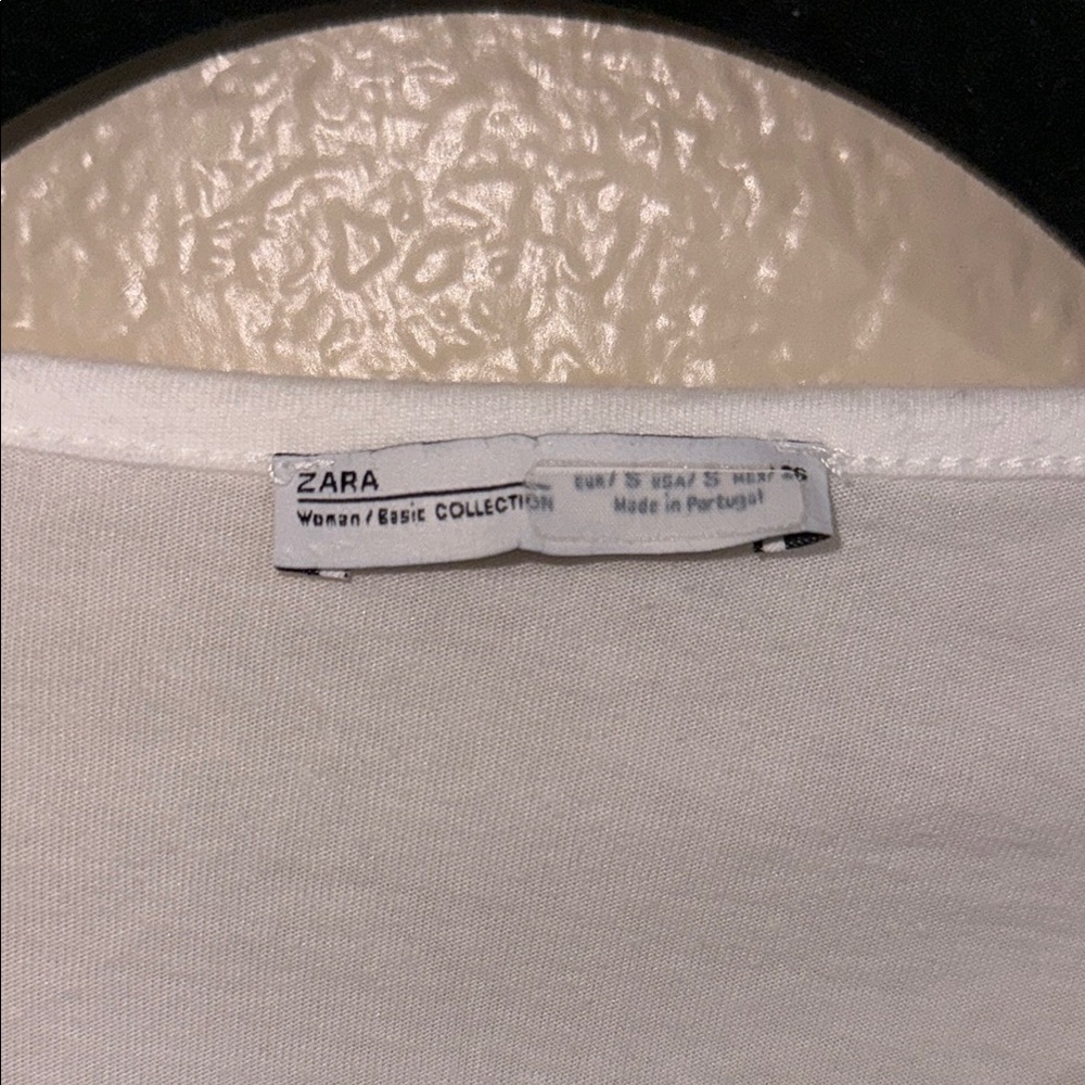 Zara Elegant White Sheer Lace Trim Top - Picture 2 of 6